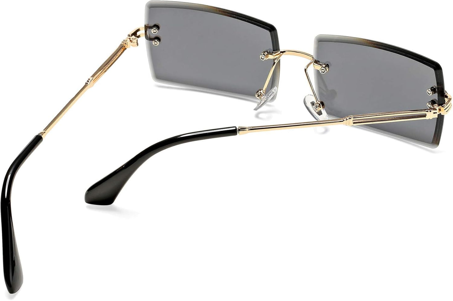 Rectangle Sunglasses for Men/Women Small Rimless Square Shade Eyewear