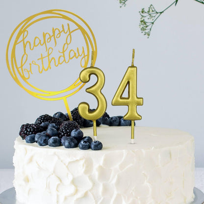 10-Piece Number Birthday Candles - Glitter Cake Toppers for Birthday & Wedding Parties