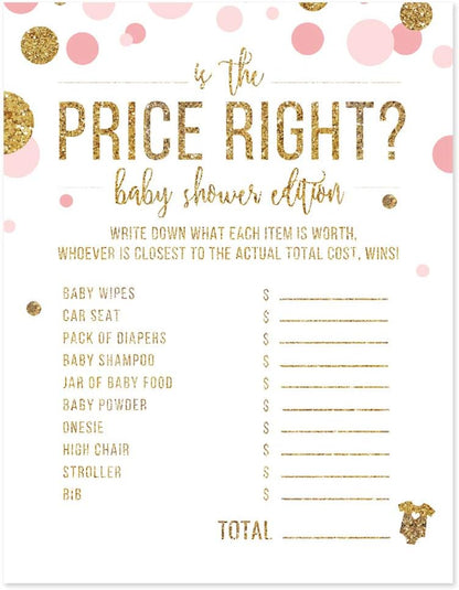 Andaz Press Blush Pink Gold Glitter Girl Baby Shower, Printable Table Tent Place Cards, 20-Pack, Seat Placement Cards Blank Place Cards For Table Settings Name Cards for Wedding, Graduation Food Cards - Colors B