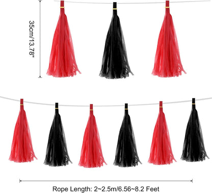 MECCANIXITY 20Pcs Light Blue Tassel Garland Banner with Rope Tissue Paper Tassels Party DIY Kits for Anniversary Wedding Birthday Party