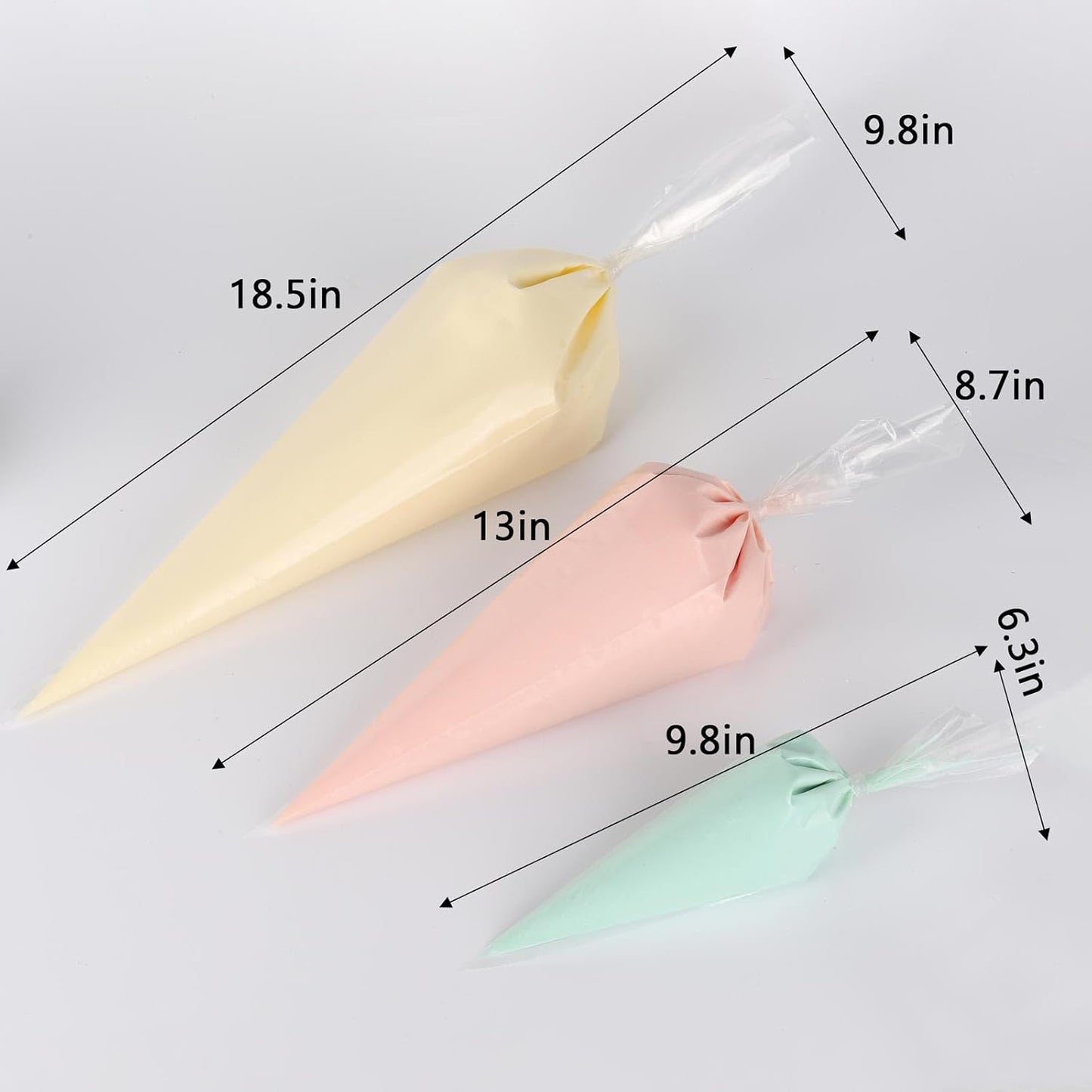 Piping Bags 18 Inch 100 Pcs Anti Burst Pastry Bags Disposable Tipless Icing Bag for Cake Decorating
