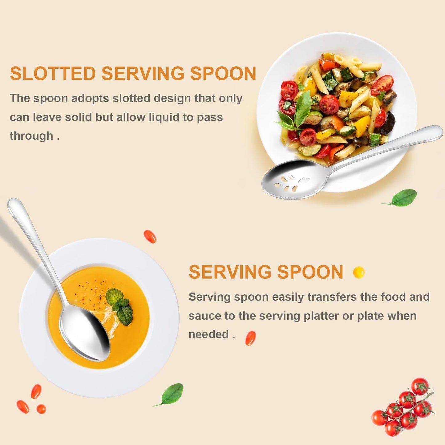 BEWOS Serving Utensils, 20-Piece Large Serving set, Serving Spoons, Slotted Spoons, Serving Tongs & Forks, Cake Server, Butter Knife, Stainless Steel Serving Utensils Set for Parties, Dishwasher Safe