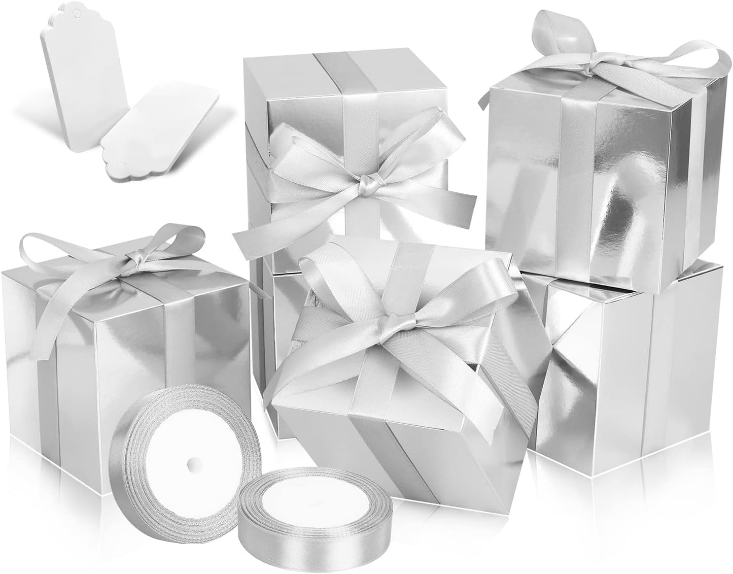 100 Pack Small Gift Boxes, 2x2x2 Inches Favor Boxes Gold Paper Gift Boxes with Lids for Presents, Crafting, Cupcake Boxes, Gifts, Candy Boxes for Wedding Party Bridal Shower Baby Shower Favors