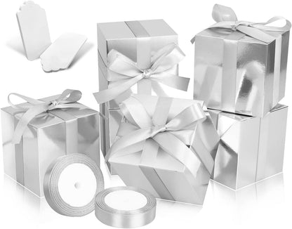 100 Pack Small Gift Boxes, 2x2x2 Inches Favor Boxes Gold Paper Gift Boxes with Lids for Presents, Crafting, Cupcake Boxes, Gifts, Candy Boxes for Wedding Party Bridal Shower Baby Shower Favors