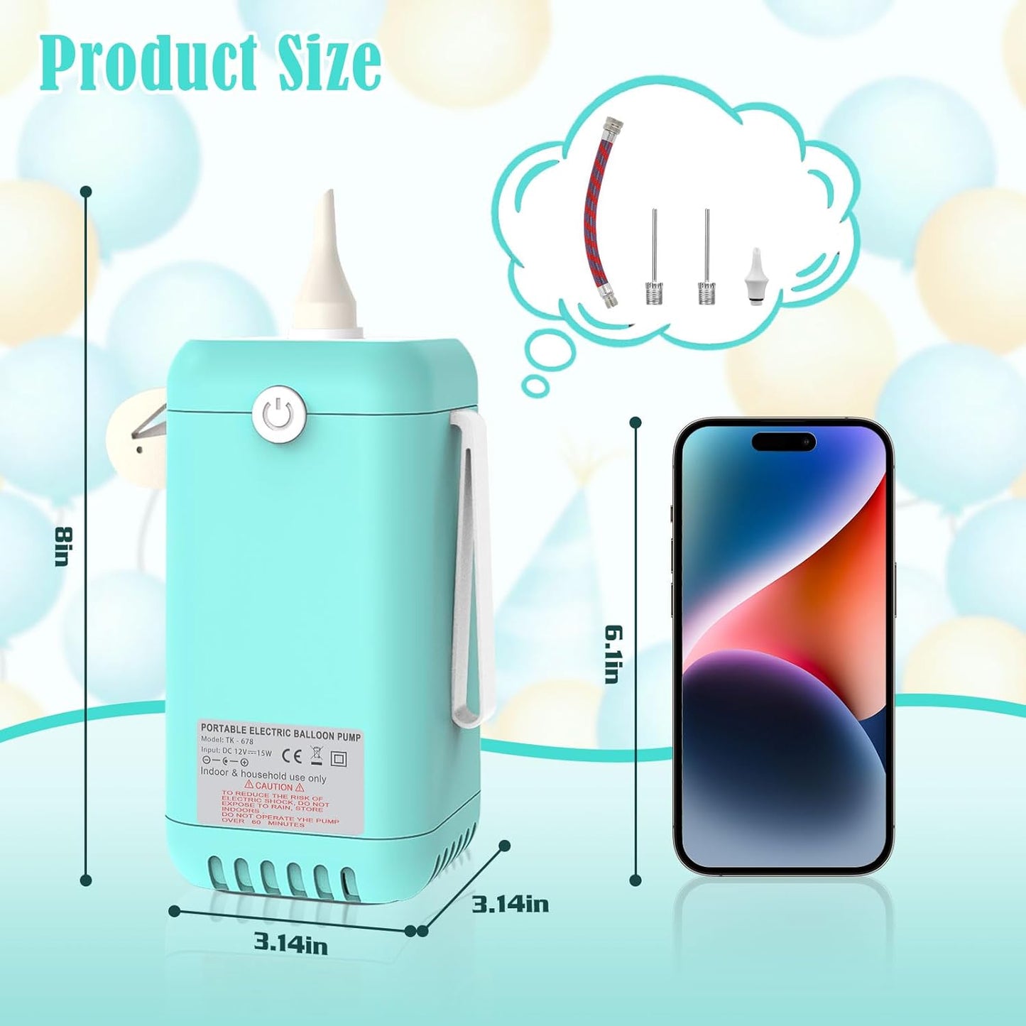 Ball Pump Balloon Pumps Electric, Balloon Pump Portable Long Animal Balloon Pump, Electric Blower Machine Inflator Basketball Pump 260 Balloon Pump for Party/Wedding/Birthday Decorations