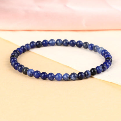 LPBeads Handmade Natural Gemstone Stretch Elastic Bracelet Healing Crystal Round Stone Beads Jewelry Gifts for Women Men