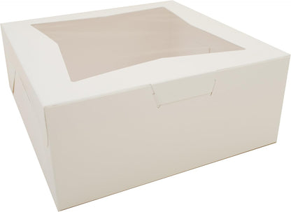 Southern Champion Tray 0989 Premium Clay-Coated Kraft Paperboard White Non-Window Lock Corner Bakery Box, 12" Length x 12" Width x 6" Height, White (Case of 50)