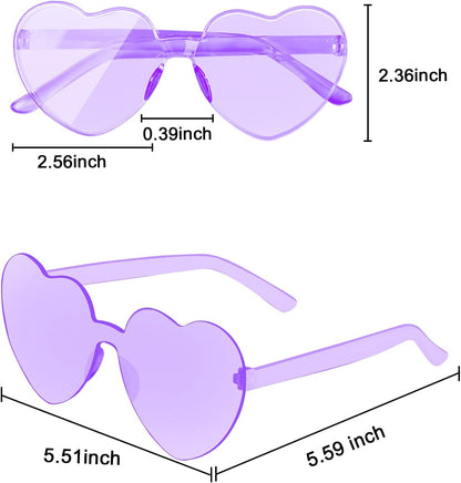 AEAHALY Heart Sunglasses for Women and Men Rimless Heart Shaped Sunglasses Bachelorette Bride Party Accessories