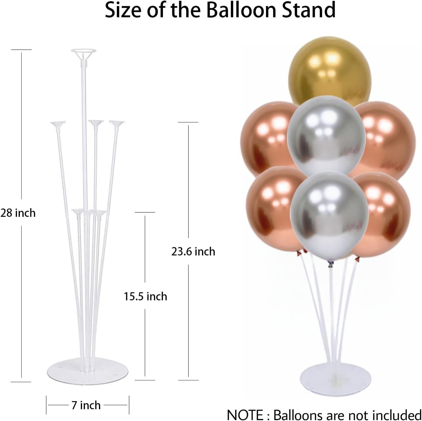 Balloon Stand Kit For Table - 4 Sets Balloon Sticks with Base For Birthday Graduation Party Decorations