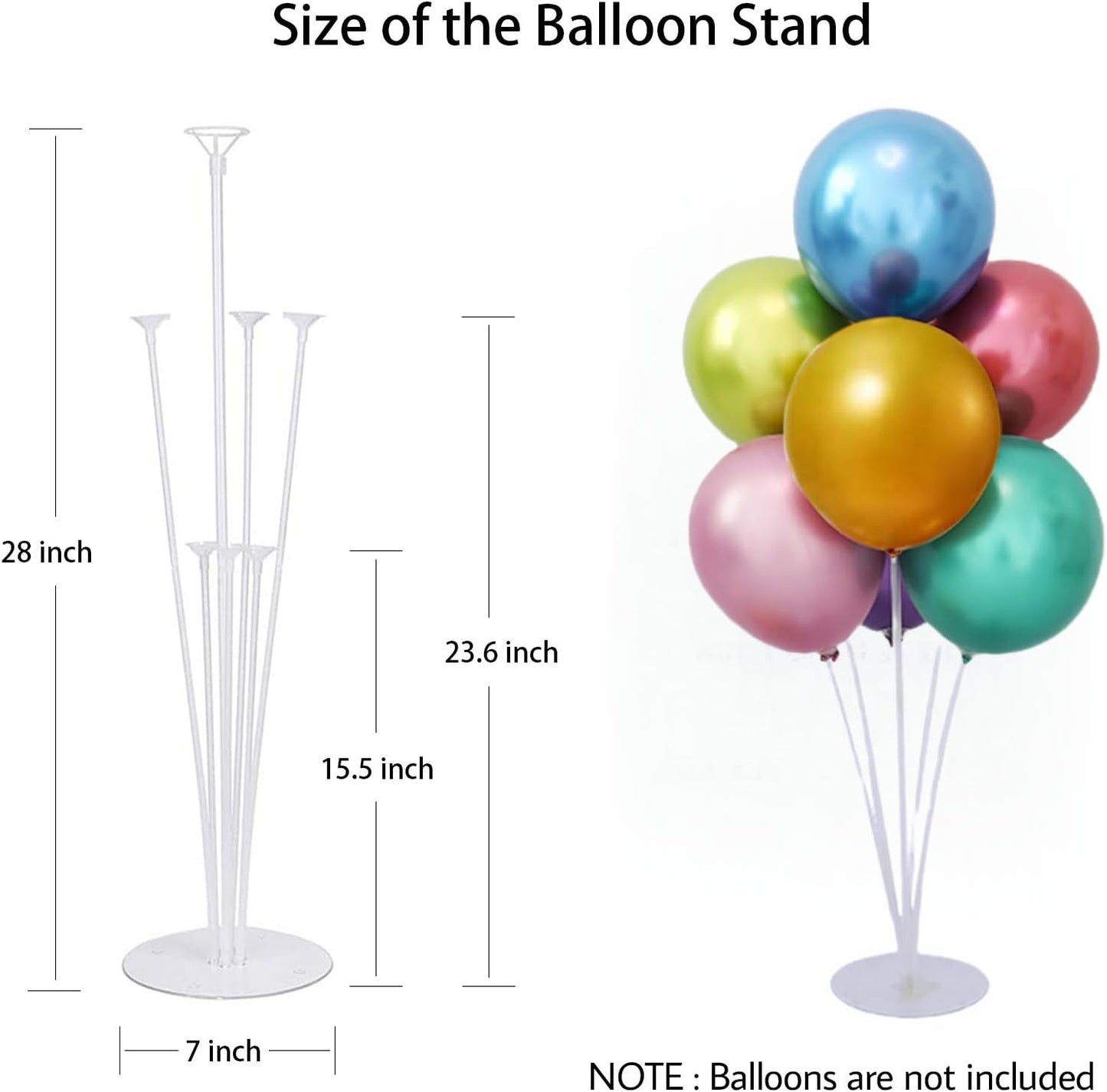 Balloon Stand Kit For Table - 4 Sets Balloon Sticks with Base For Birthday Graduation Party Decorations