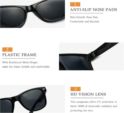 20 Pairs Bulk Sunglasses for Adult Retro 70s 90s Cheap Glasses (Black)