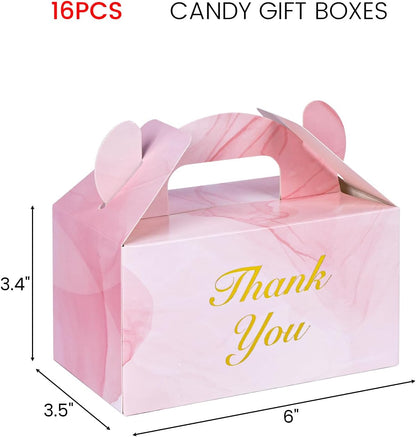 VGOODALL 16PCS Gable Treat Boxes Goodie Bags, 6x3.5x3.5inch Colorful Paper Gift Boxes for Kids Snacks, Candy, Toys, Birthday Party, Wedding