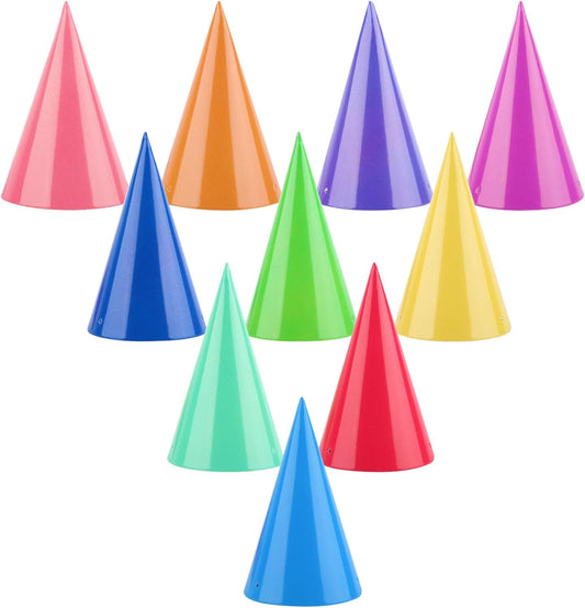 Hxezoc 10 Pcs Mini Birthday Party Hats Multicolor Paper Cone Hats for Kids Girls Pets Stuffed Animals Birthday Holiday Decoration Supplies