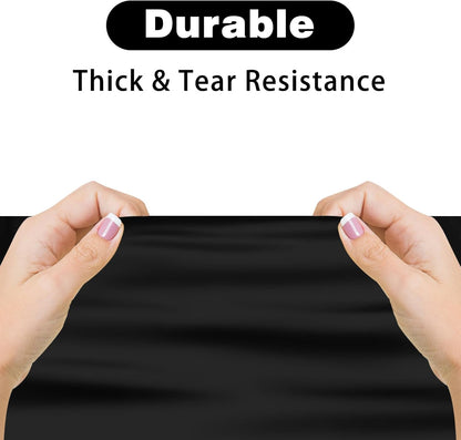 Kopokita 2PCS Black Plastic Tablecloths 54 x 108 Inch, Disposable Table Cloths Rectangle Party Table Covers