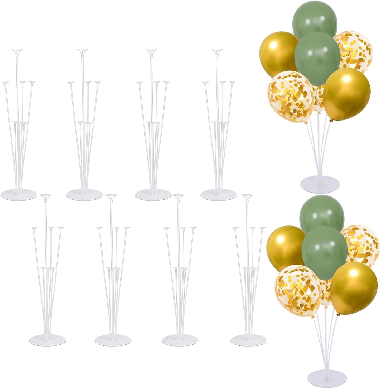 Balloon Stand Kit For Table - 10 Sets Balloon Sticks with Base For Birthday Graduation Party Decorations