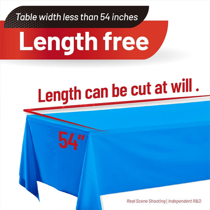 Plastic Table Cloth, 310 Ft X 54 in Disposable Tablecloth White Plastic Tablecloth with Any Cut Sliding Cutters Premium Table Cover Roll for Picnics, Parties, Birthdays, Weddings