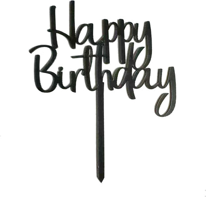 DIY Happy birthday Cake Topper Black Acrylic