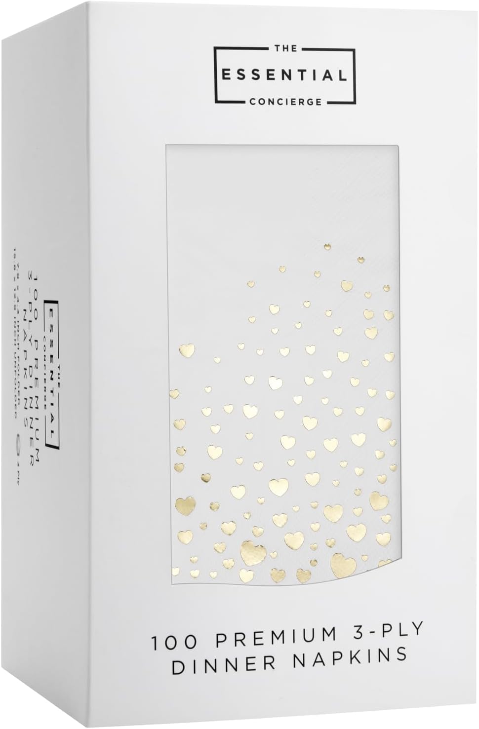 Stylish Gold Dinner Napkins, 100 White and Gold Napkins, Disposable Party Napkins, 7.5x4.25 Inch Wedding Napkins for Reception, 3-Ply Dinner Napkins, Disposable Napkins for Party, Gold Paper Napkins