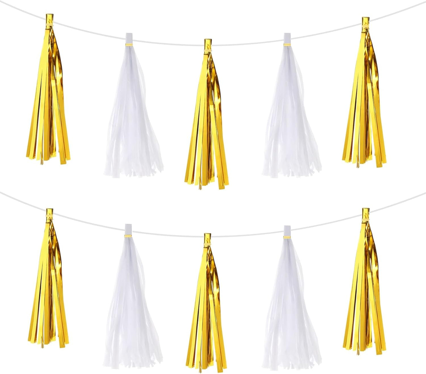 MECCANIXITY 20Pcs Light Blue Tassel Garland Banner with Rope Tissue Paper Tassels Party DIY Kits for Anniversary Wedding Birthday Party