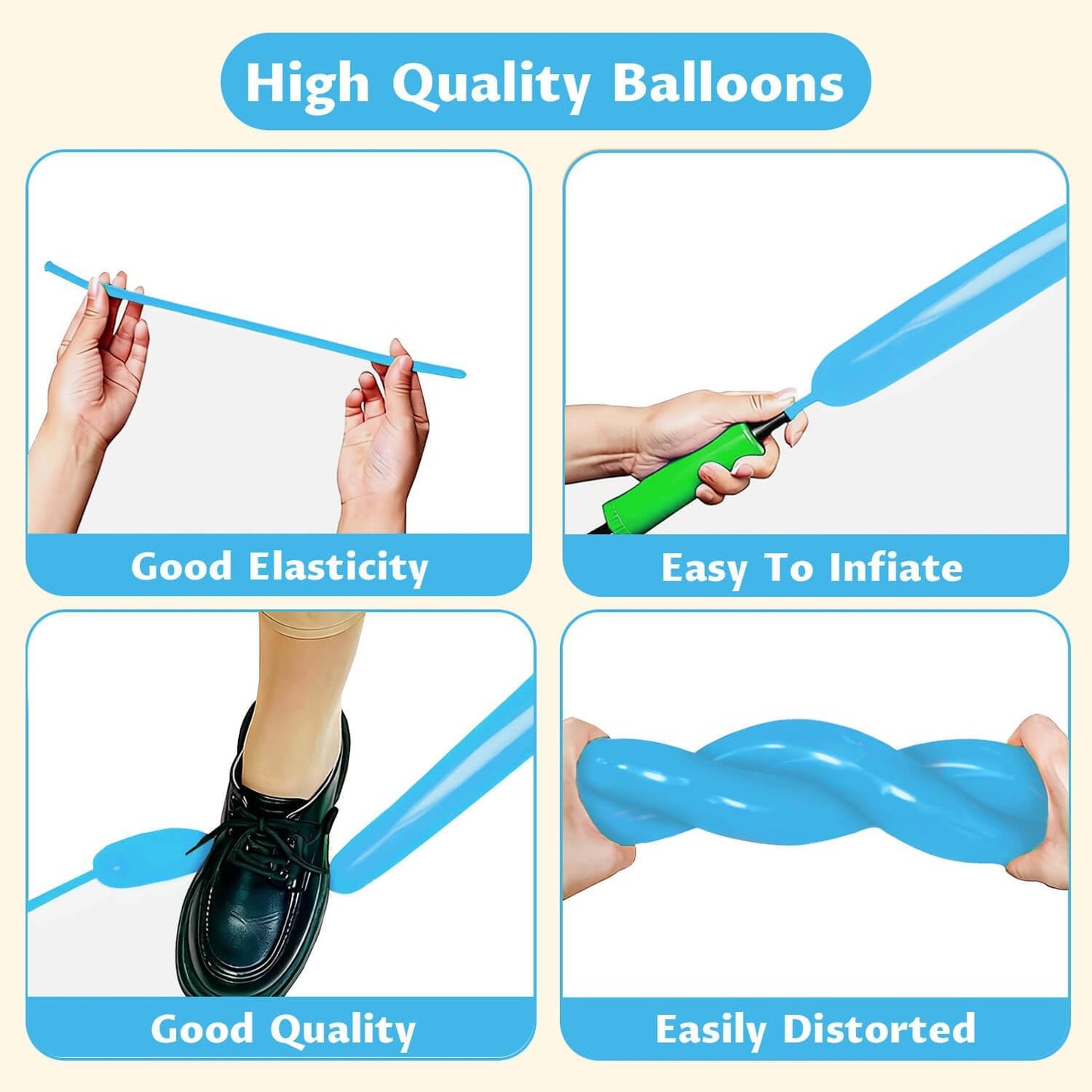 260 Clear Long Balloons for Animals, Thickening Skinny Latex Twisting for Arch Modeling Magic Clown Birthday Wedding Party Decorations 100pcs