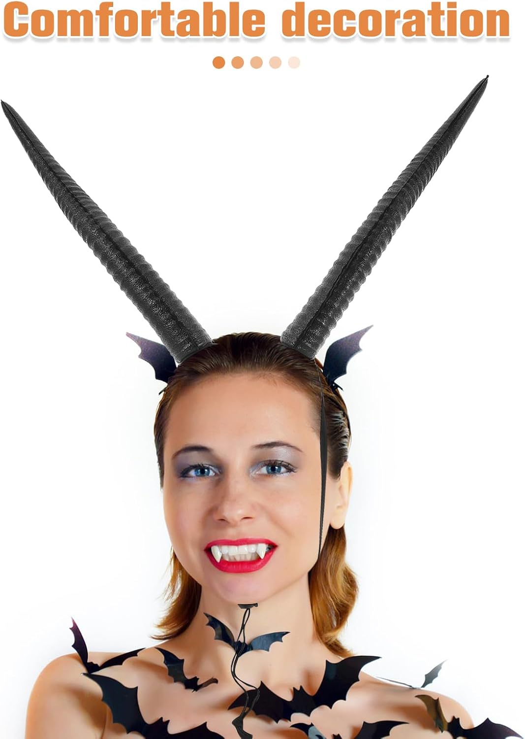 Halloween Foam Horn Headband Adjustable Black Sheep Horns Hair Accessory for Cosplay, Costume Party, and Festive Decorations