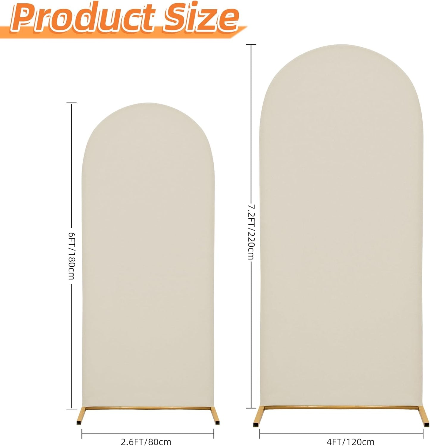 3-Piece Arch Cover Bundle – 7.2FT, 6.6FT & 6FT Stretch Spandex Backdrop Set – Wedding, Birthday & Photo Booth Arch Covers for Every Event