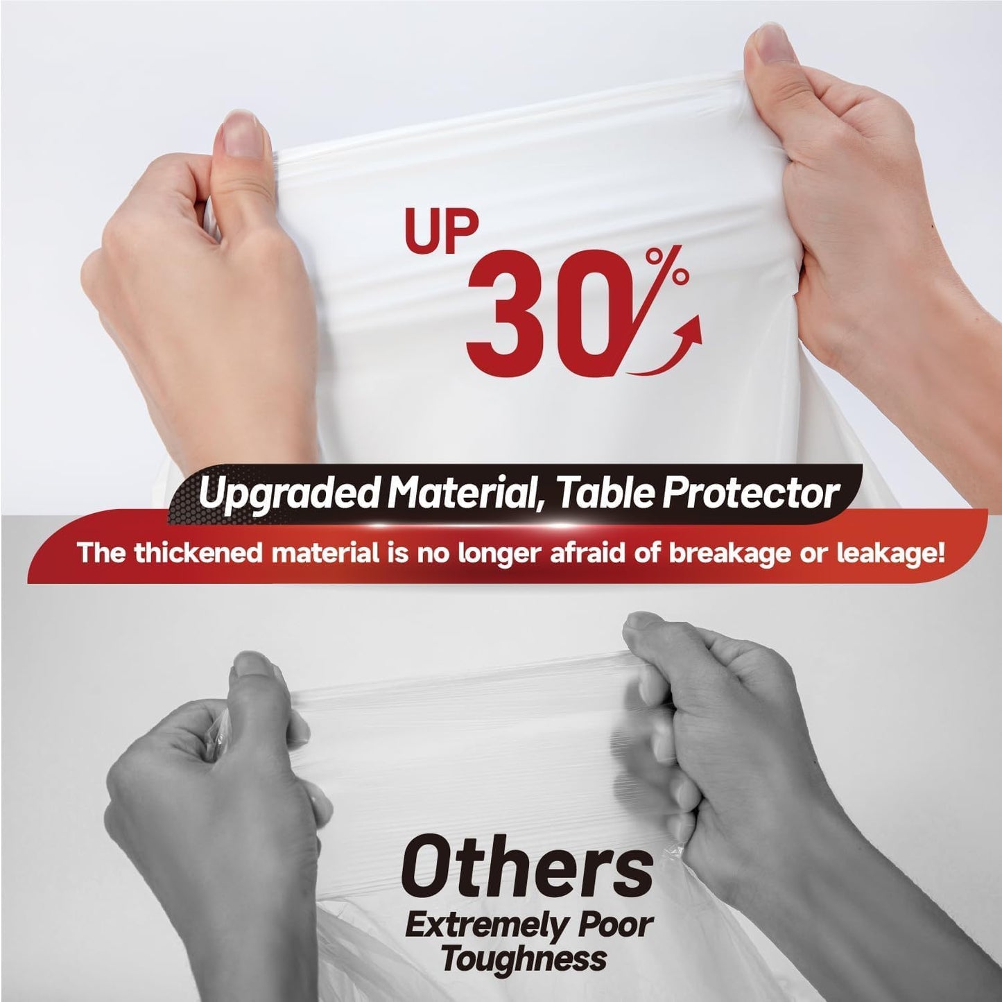 Plastic Table Cloth, 310 Ft X 54 in Disposable Tablecloth White Plastic Tablecloth with Any Cut Sliding Cutters Premium Table Cover Roll for Picnics, Parties, Birthdays, Weddings