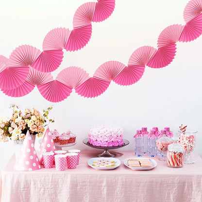 Paper Fan Garland - Paper Fan Garland Party Decorations - Perfect for Birthday Parties, Holiday Decorations, Family Gatherings, Weddings and More (Red)