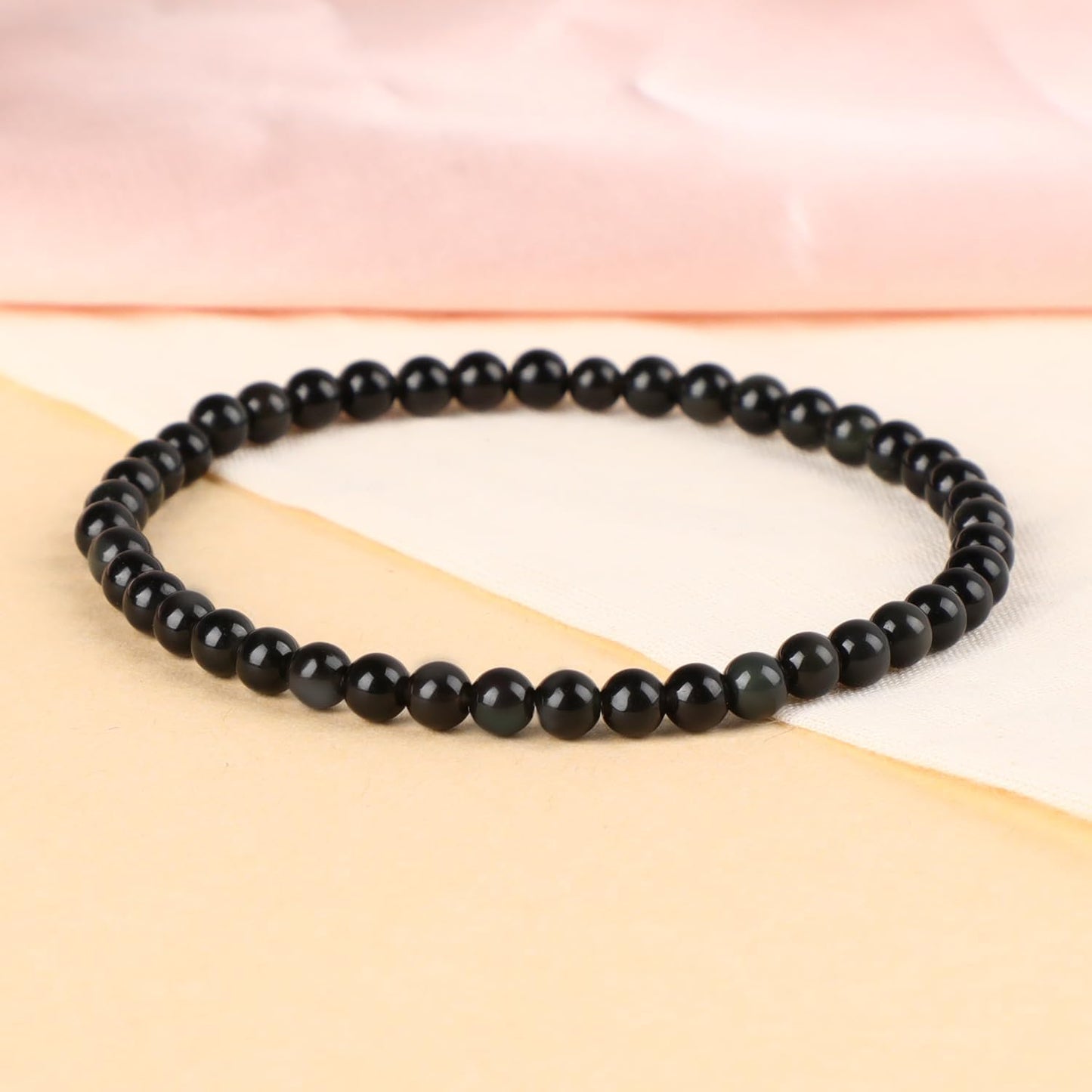 LPBeads Handmade Natural Gemstone Stretch Elastic Bracelet Healing Crystal Round Stone Beads Jewelry Gifts for Women Men