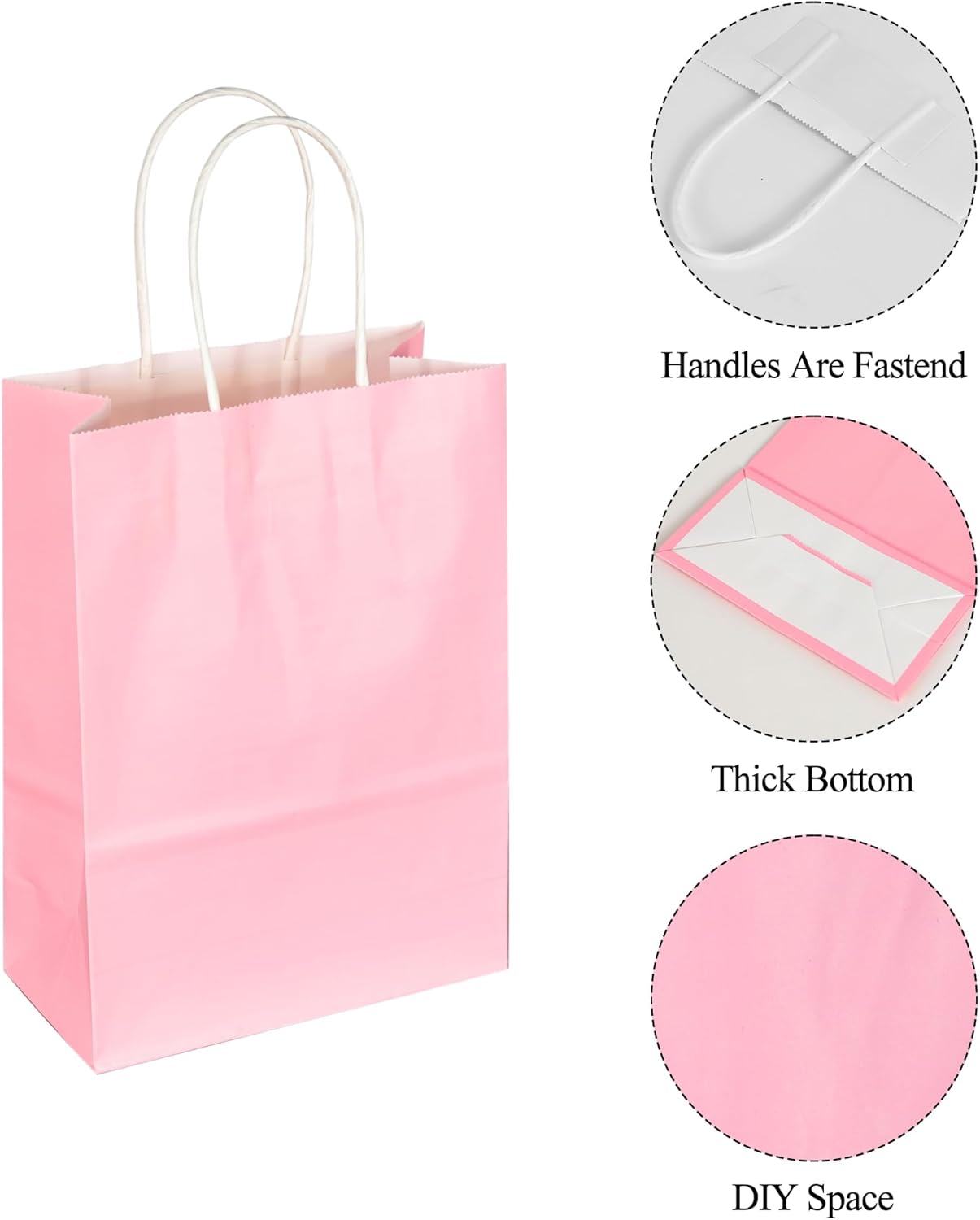 BLEWINDZ 32 Pieces Gift Bags with 32 Tissues, 8 Colors Party Favor Bags with Handles, Rainbow Gift Bag for Wedding, Birthday, Party Supplies and Gifts