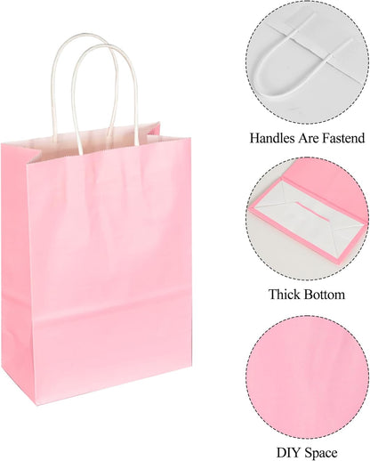 BLEWINDZ 32 Pieces Gift Bags with 32 Tissues, 8 Colors Party Favor Bags with Handles, Rainbow Gift Bag for Wedding, Birthday, Party Supplies and Gifts