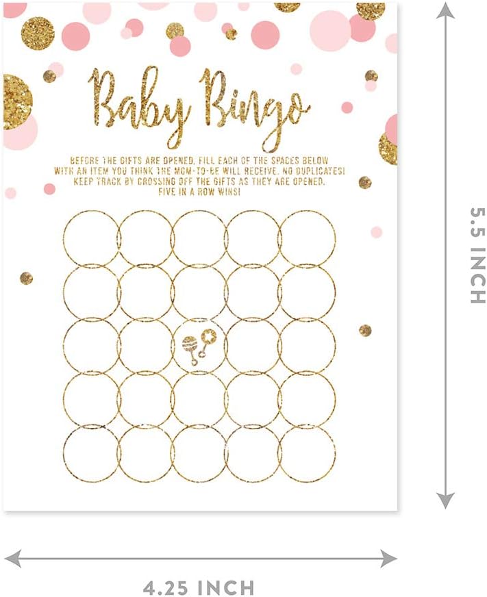 Andaz Press Blush Pink Gold Glitter Girl Baby Shower, Printable Table Tent Place Cards, 20-Pack, Seat Placement Cards Blank Place Cards For Table Settings Name Cards for Wedding, Graduation Food Cards - Colors A