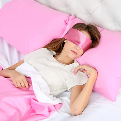 Coume 10 Pcs Satin Eye Mask Blindfold, 150 Cm/ 59 Inch Silk Blindfolds Sleeping Face Cover Blindfold Tie for Party Games, Black Rose Red Purple Pink