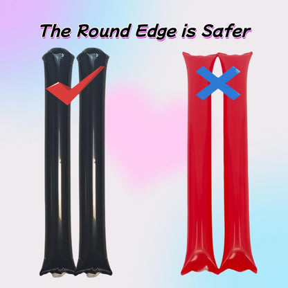 40pcs Round headTeam Spirit Boom Sticks Thunder Sticks Cheering Sticks Team Spirit Plastic Cheerleading Spirit Stick Clapper Inflatable Noise Maker Sports Supply (Glitter color)