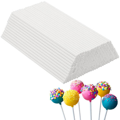 500Pcs 6 Inch White Paper Lollipop Sticks, Paper Sucker Sticks, Cake Pop Stick for Cake Toppers, Chocolate,Cookie,Rainbow Candy