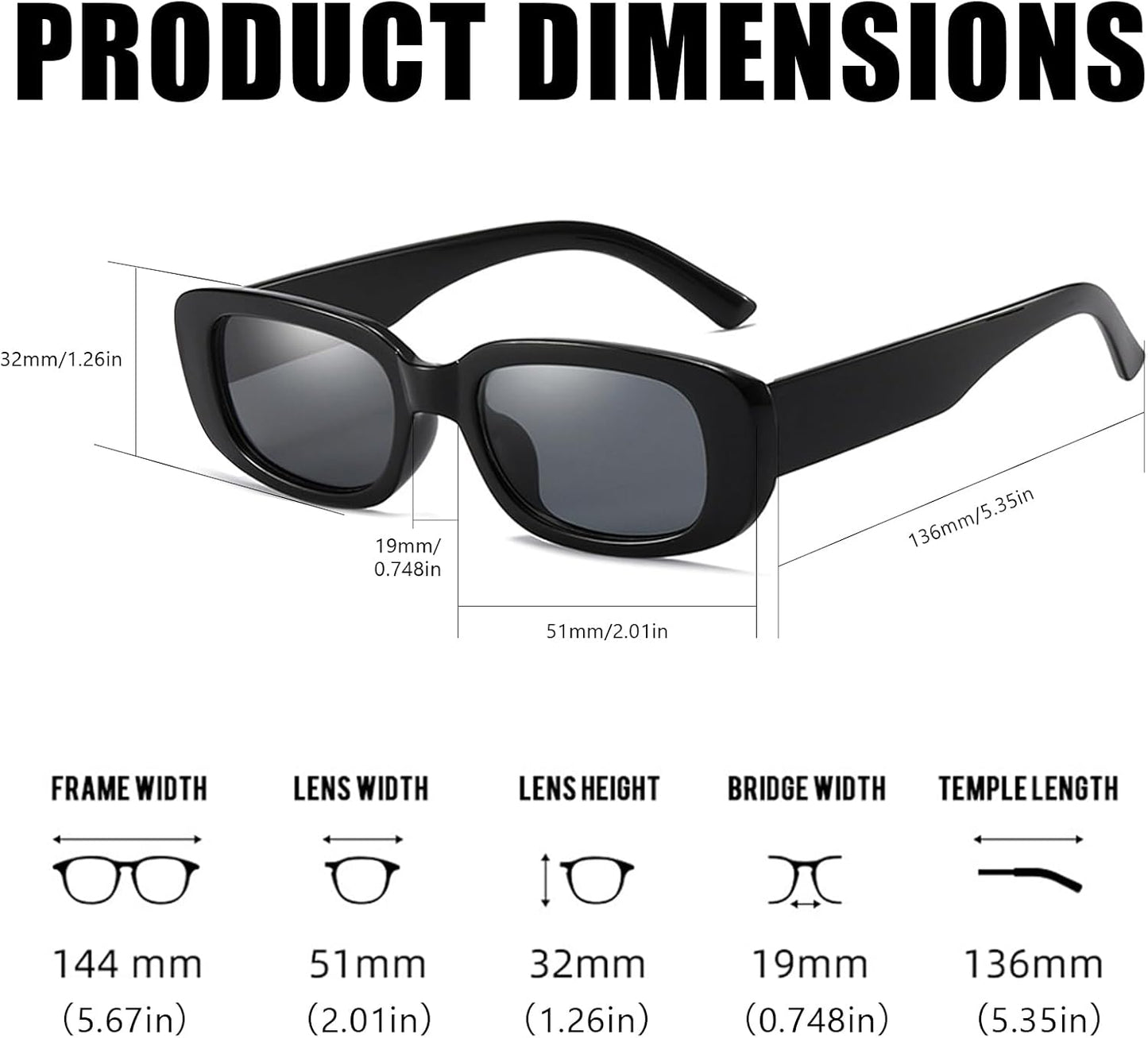 50/100 Pack Rectangle Sunglasses Bulk for Adult Retro Cheap 90s Y2K Small Glasses UV400 Protection