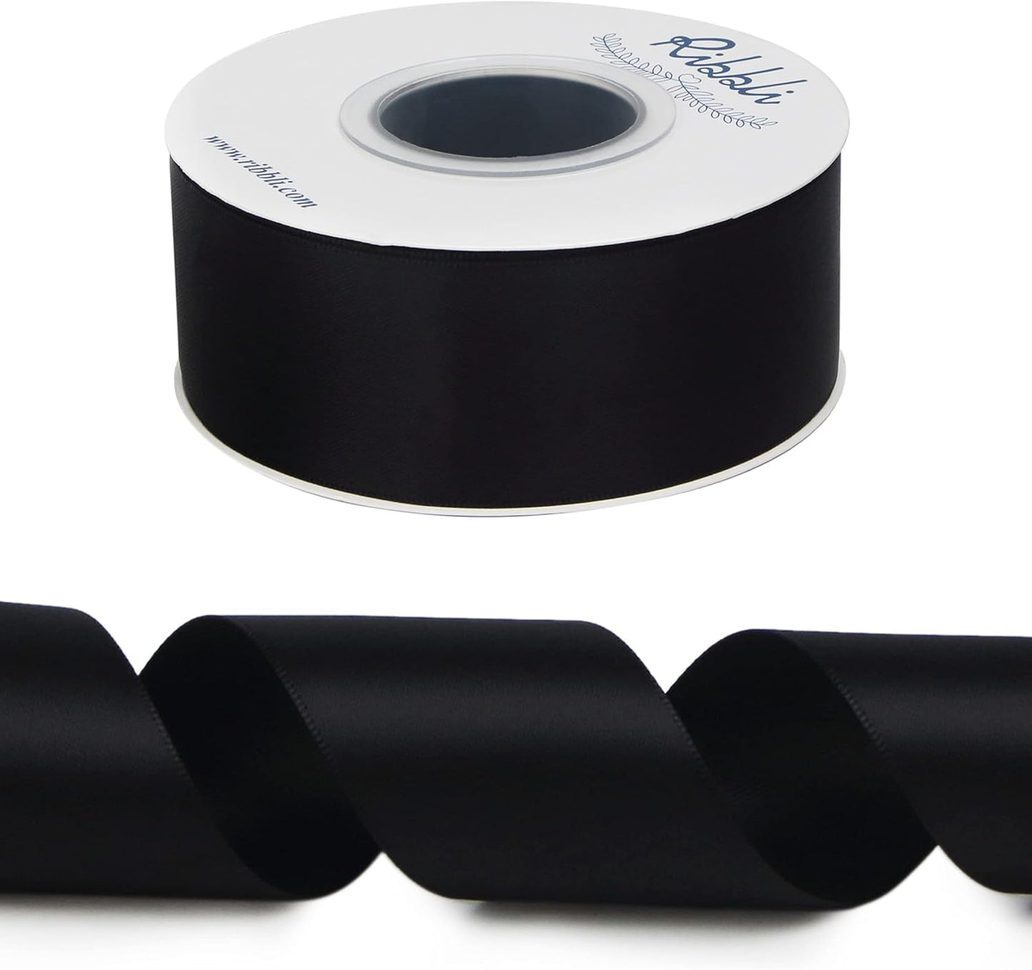 Ribbli Double Faced White Satin Ribbon,3/8” x Continuous 25 Yards,Fabric Ribbon use for Bows Bouquet,Gift Wrapping,Floral Arrangement