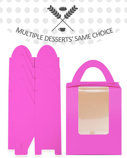 qiqee 60pcs Cupcake Boxes Individual Disposable White Single Box with Window 3.6 * 3.6 * 4.3inch Cupcake Containers/Holders
