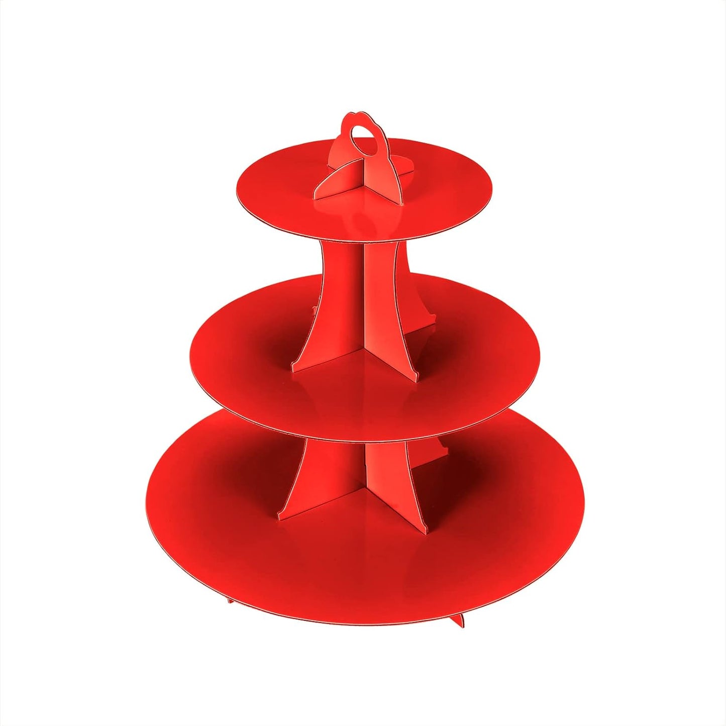 YLDW Cupcake Stand, 3-Tier Cupcake Stand Display, Cardboard Cup Cake Tower Stand, Disposable Dessert Stand for Birthday Tea Party Baby Shower Treat Decorations, Pink