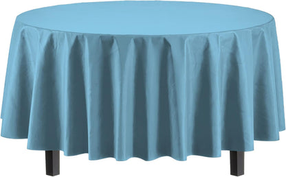 12-Pack Premium Plastic Tablecloth 54in. x 108in. Rectangle Table Cover - Dark Blue - Colors B