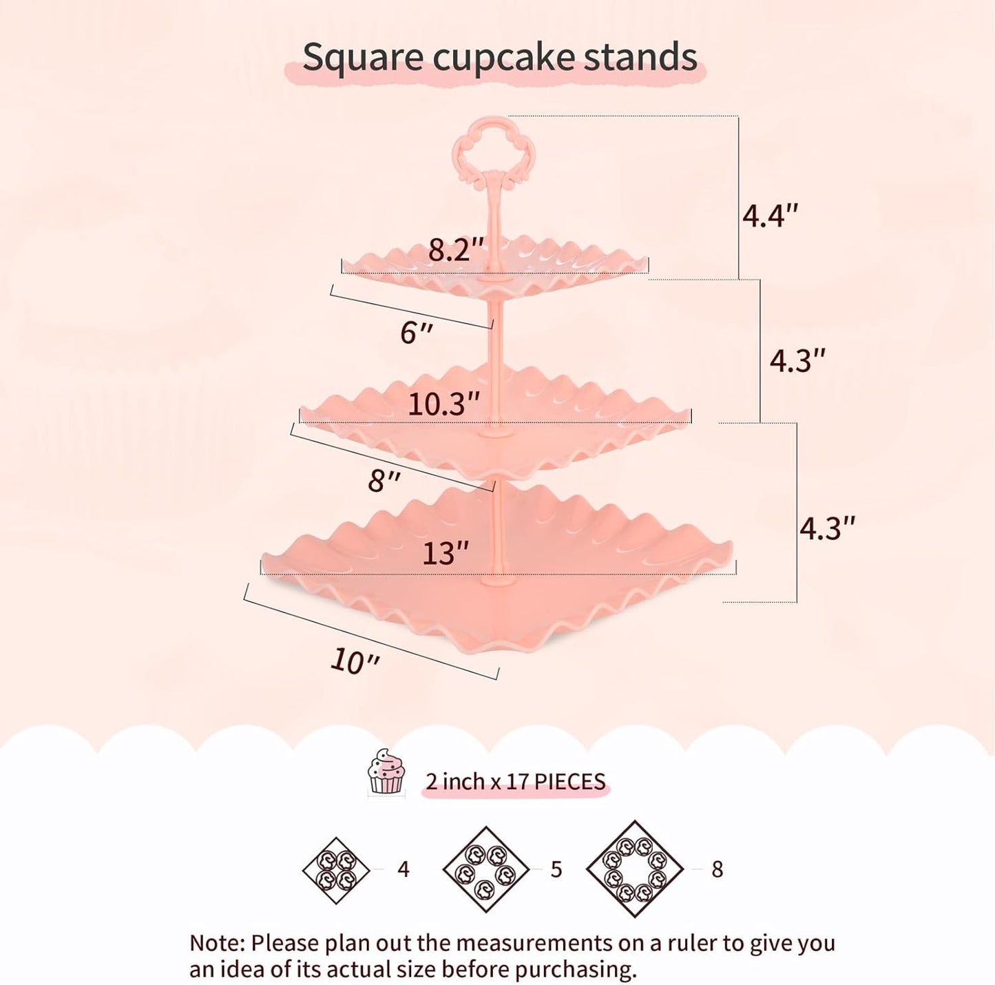 NWK 5 Piece Cake Stand Set with 2 x Large 3-Tier Cupcake Stands, 3 x Appetizer Trays, for Wedding Birthday Baby Shower Tea Party Decorations (White)