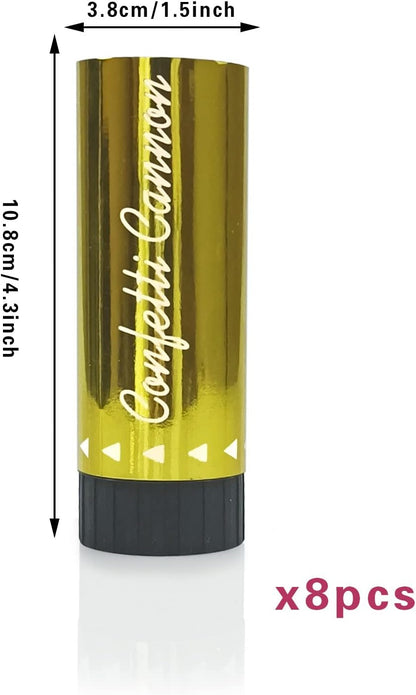 Confetti Poppers Cannons for Wedding Birthday Graduation Baby Shower Anniversary Christmas New Year's Kids Fun Party Supplies Decorations and Favors (Gold)