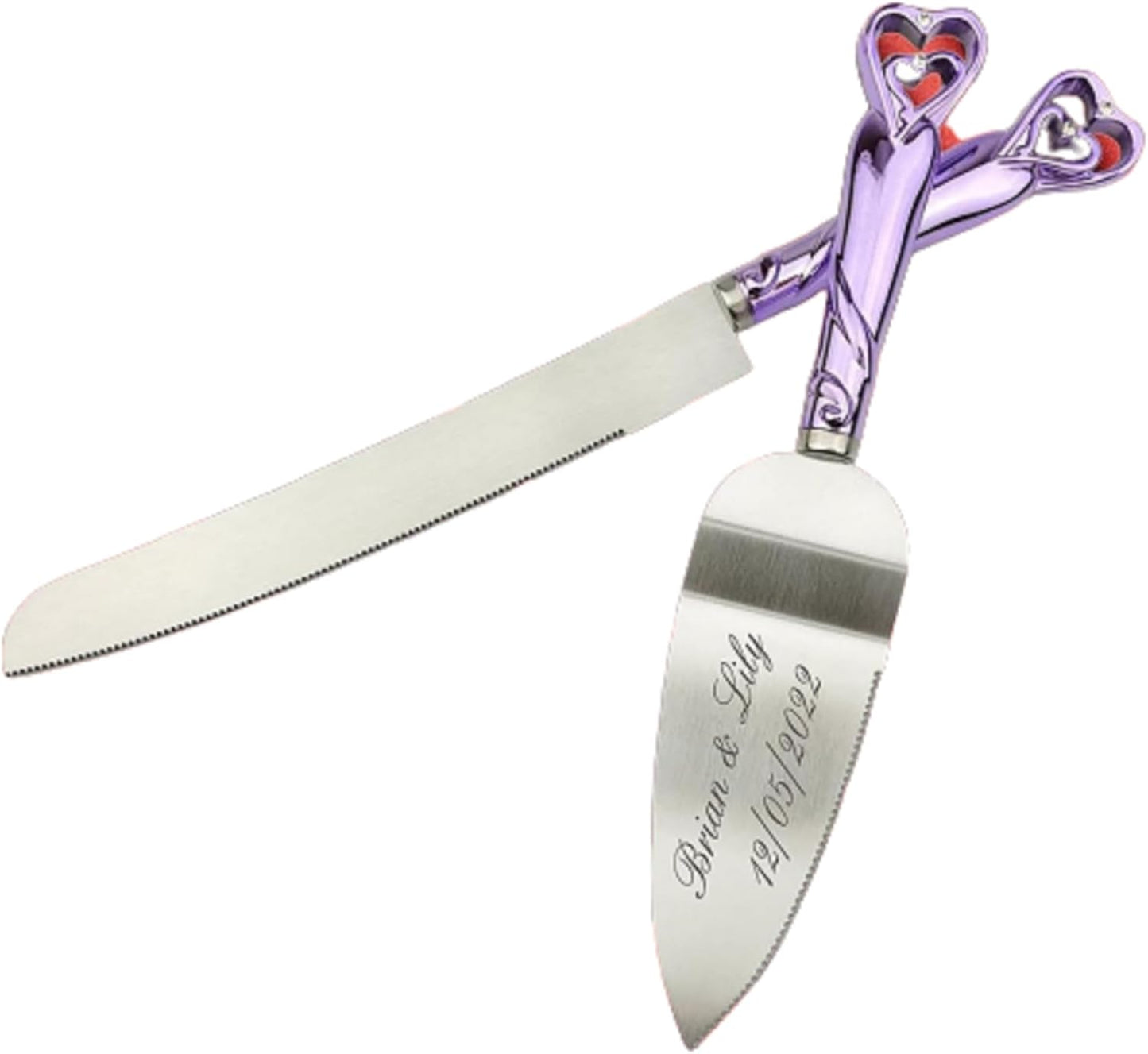 GIFTS INFINITY Personalized Wedding Cake Knife and Server Set with Engraving – Cake Cutting Utensil Set, Keepsake Gift for Wedding, Anniversary, Reception, Birthday & Other Occasions (CH-101WB)