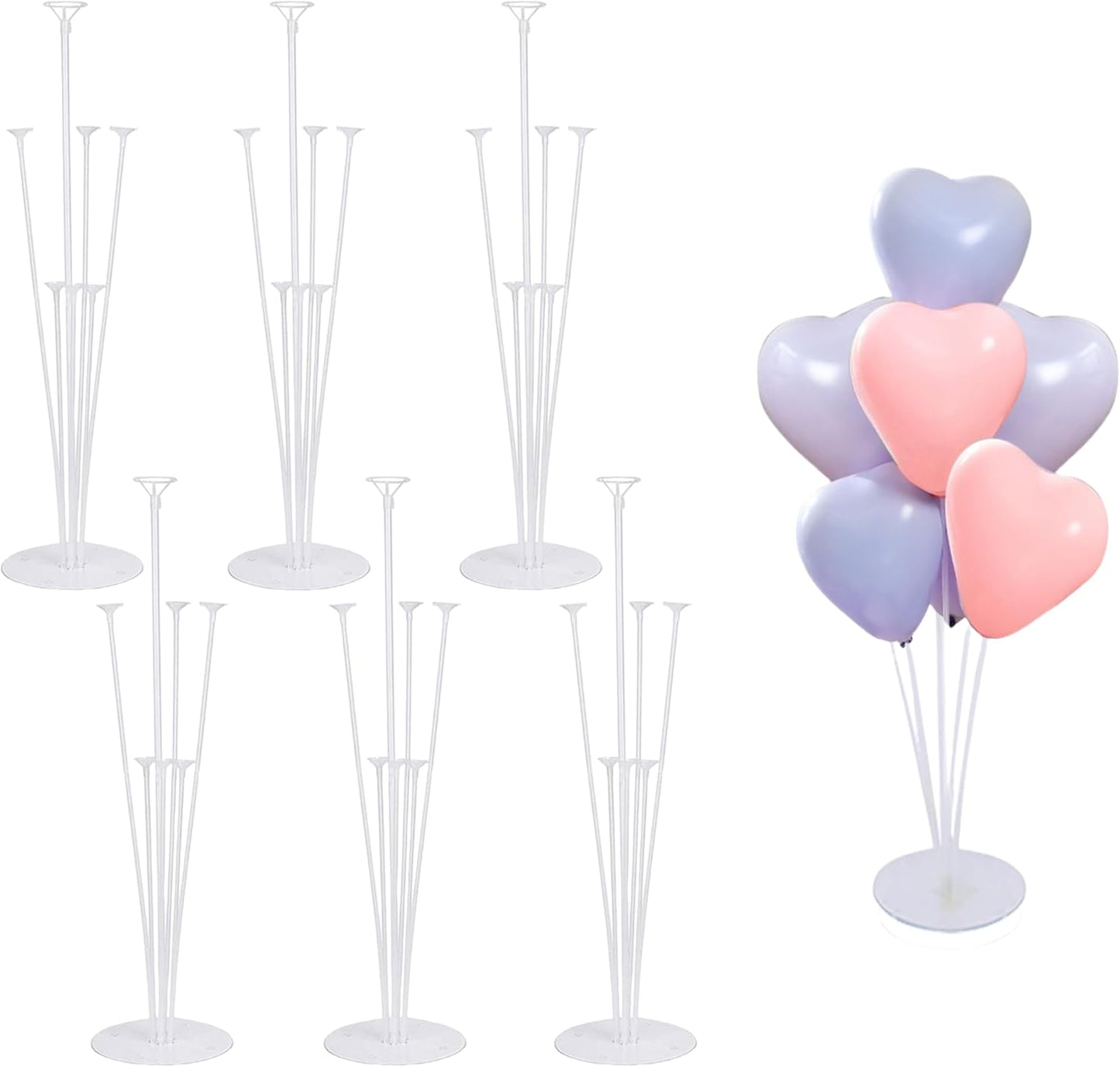 Balloon Stand Kit For Table - 4 Sets Balloon Sticks with Base For Birthday Graduation Party Decorations