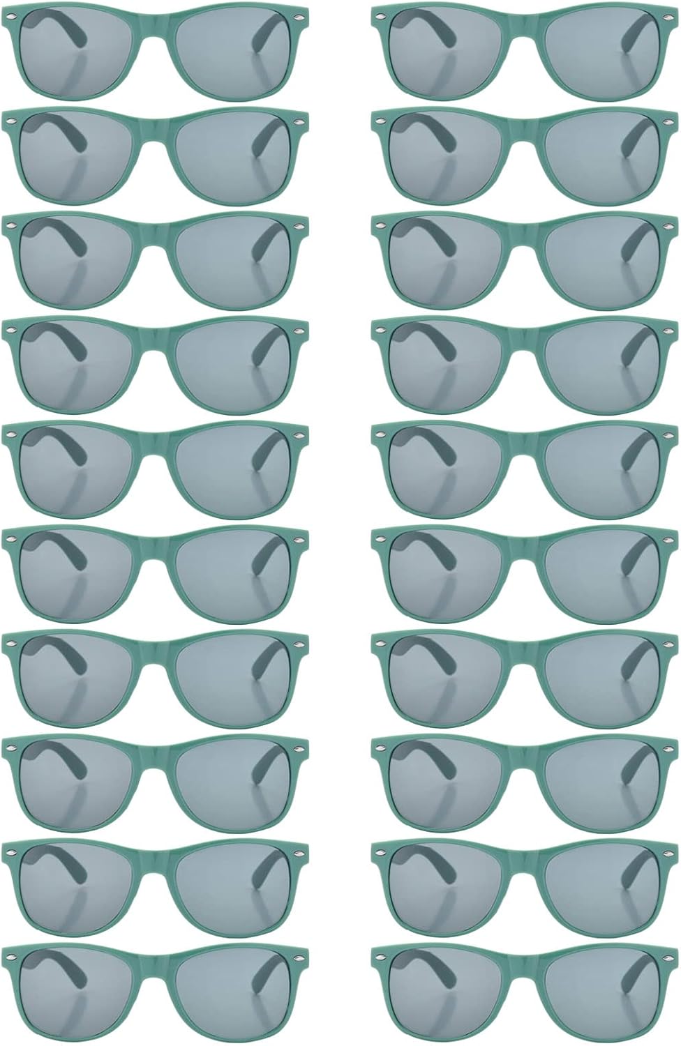 20 Pairs Bulk Sunglasses for Adult Retro 70s 90s Cheap Glasses (Black)