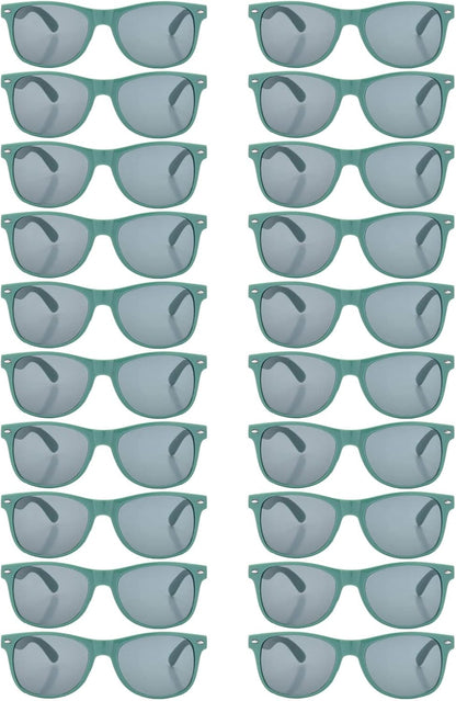 20 Pairs Bulk Sunglasses for Adult Retro 70s 90s Cheap Glasses (Black)