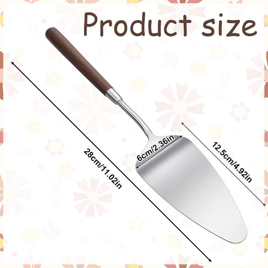 Cake Cutting Set for Wedding Wedding Cake Knife and Server Set Stainless Steel Wood Cakes Serving Sets Cakes Decoration Tools for Birthday Bridal Anniversary Christmas Gift Silver