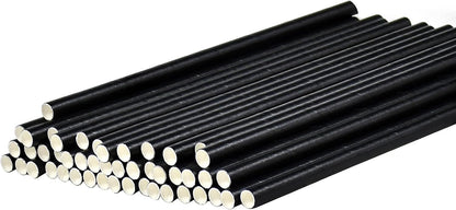 Disposable Paper Straws Solid Green - 7.75'' x 0.24'', 100 Counts - for Drinking, Beverage, Juice, Soda, Bar Supplies
