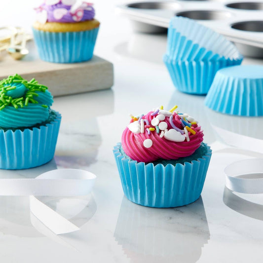 Caperci Heavy Duty Standard White Cupcake Liners 150 Counts - Grease-Resistant Paper Muffin Baking Cups, Odorless, No Muffin Pan Needed, Easily Peels (White)