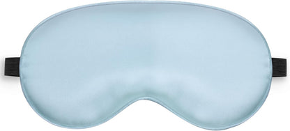 Silk Eye Mask with Adjustable Strap, Satin Blackout Sleeping Mask for Men&Women, Comfortable Blindfold Eyeshade for Night Sleep(Blue)